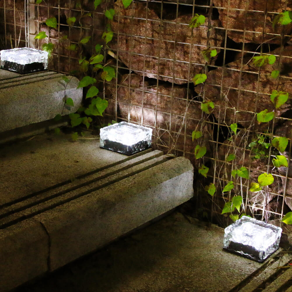 Modern Square Solar Glass LED Ground Light 1-Light