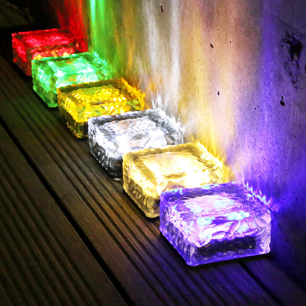 Modern Square Solar Glass LED Ground Light 1-Light
