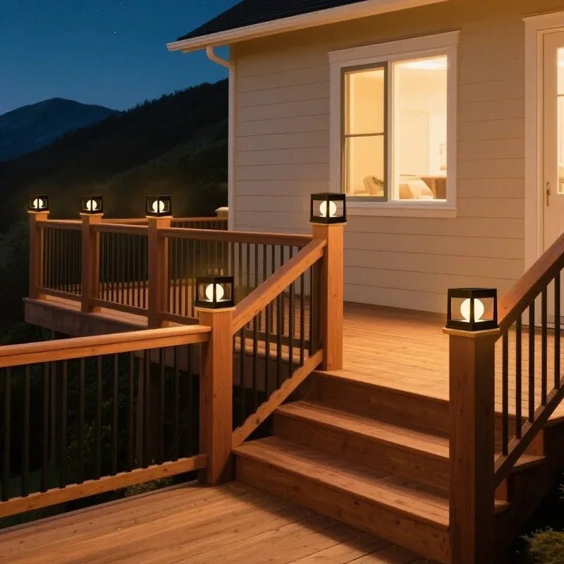 Modern Square Solar LED Globe Floor Light 1-Light
