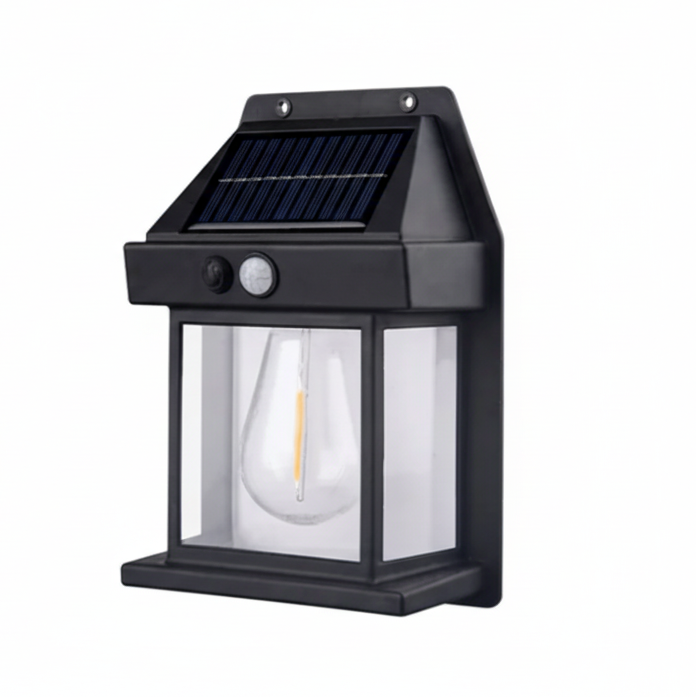 Modern Square Solar LED Wall Lantern 1-Light