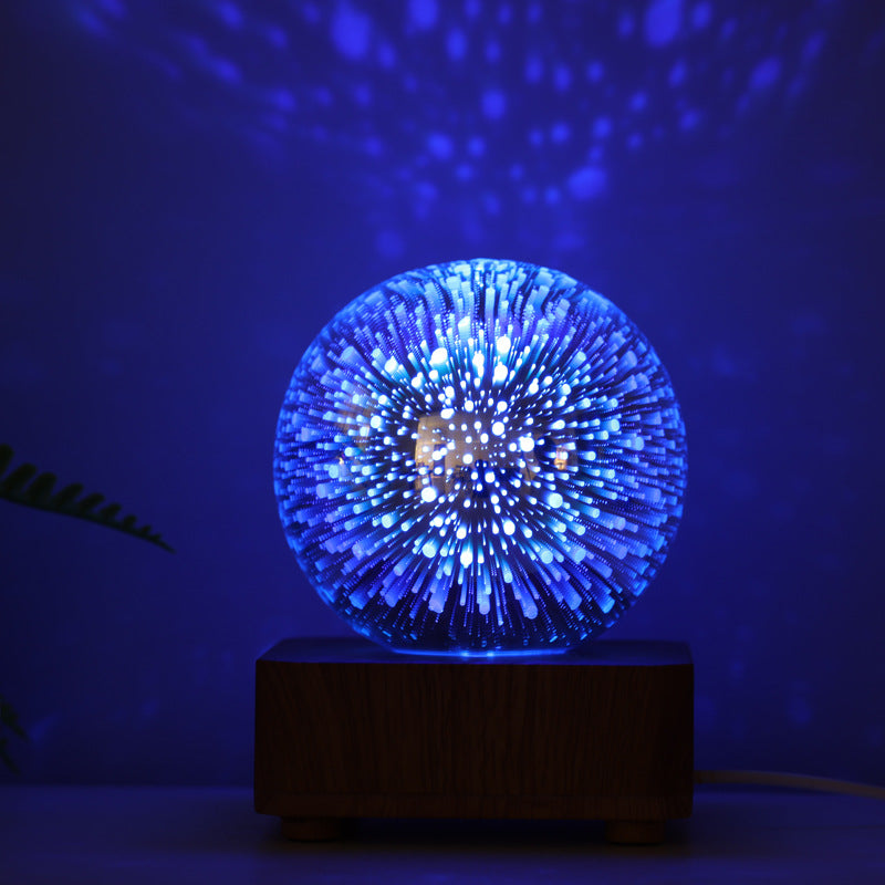 Modern Art Deco LED Table Lamp with Glass Shade – USB Powered for Bedroom and Living Room, Compact Design for Bedside Tables