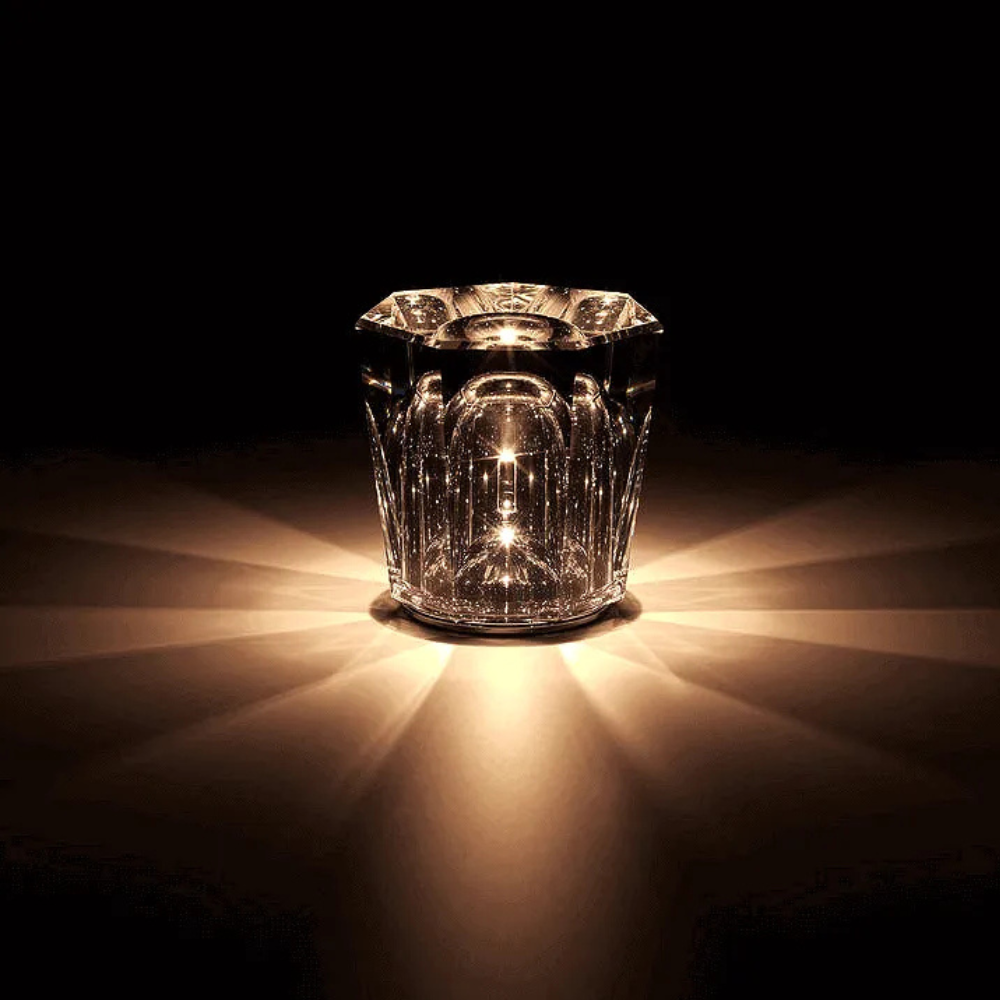 Table Lamp Glass LED Rechargeable Cordless 8.2 cm Warm Light