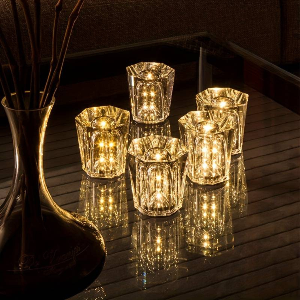 Table Lamp Glass LED Rechargeable Cordless 8.2 cm Warm Light