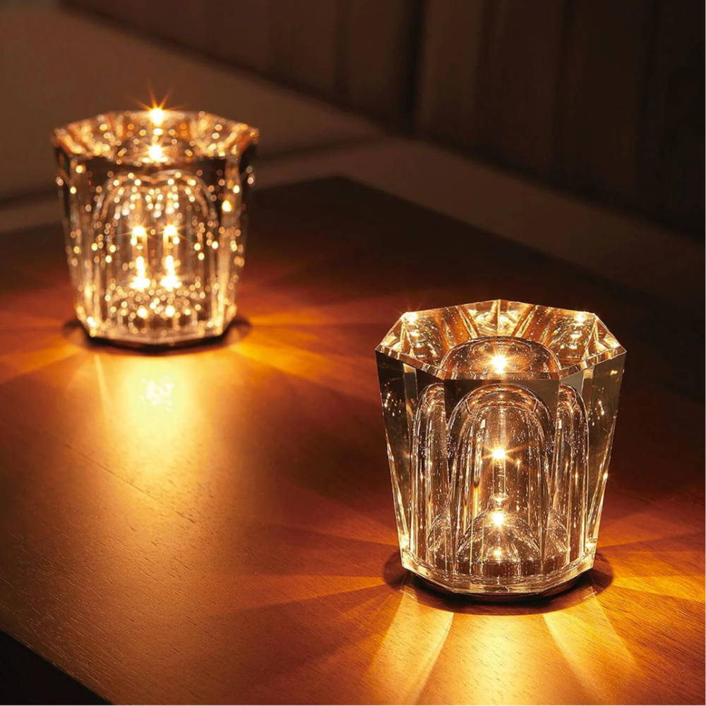Table Lamp Glass LED Rechargeable Cordless 8.2 cm Warm Light