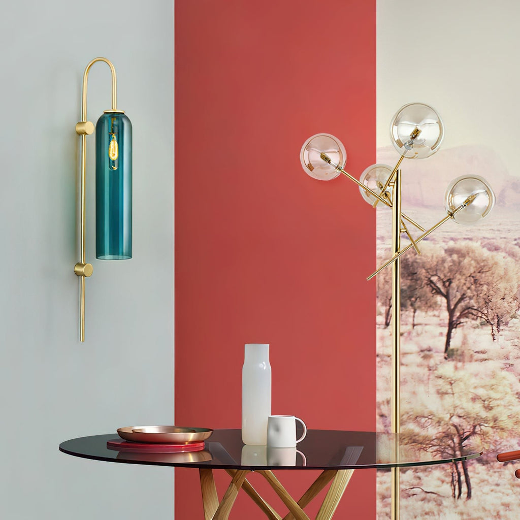 Modern Mouth-Blown Glass Tube Wall Lamp