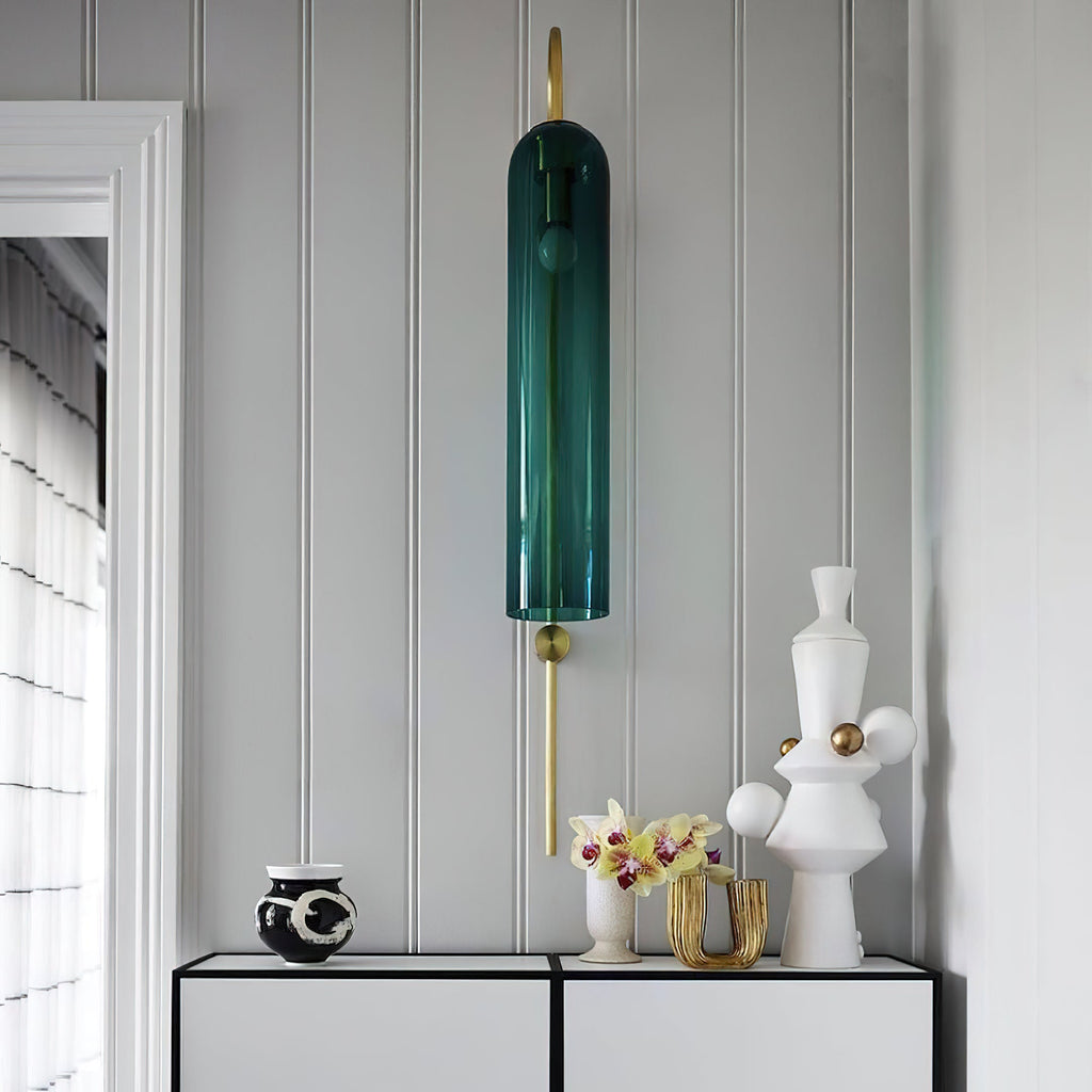 Modern Mouth-Blown Glass Tube Wall Lamp