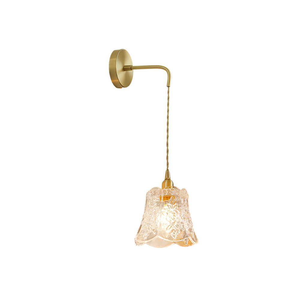 Modern Brass Flower Stem Wall Light