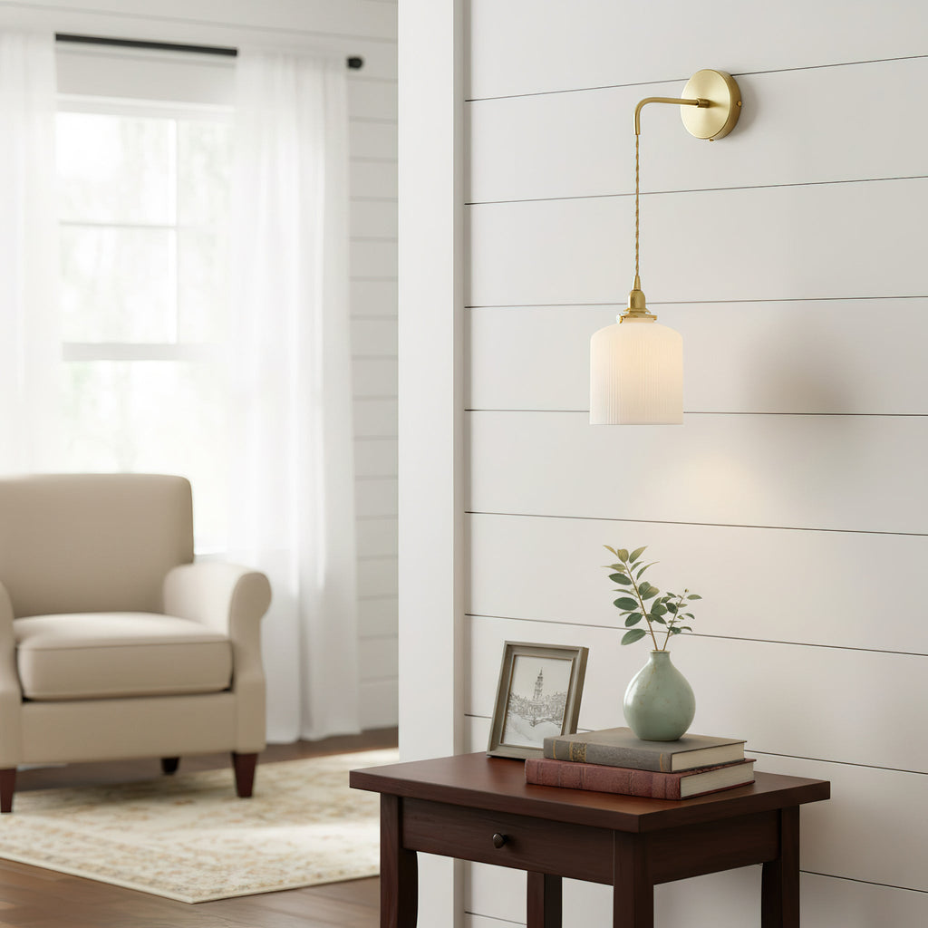 Modern Brass Flower Stem Wall Light