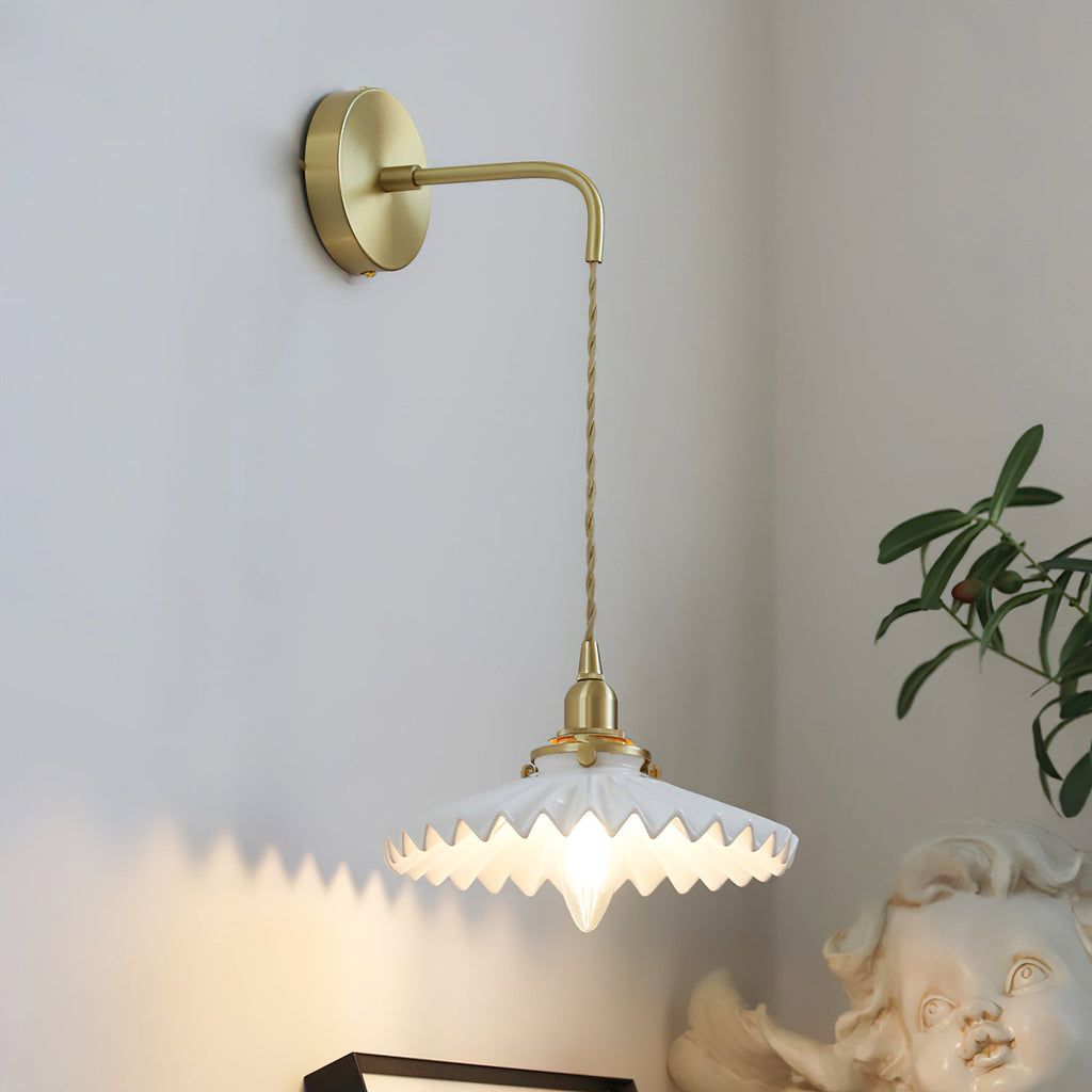 Modern Brass Flower Stem Wall Light
