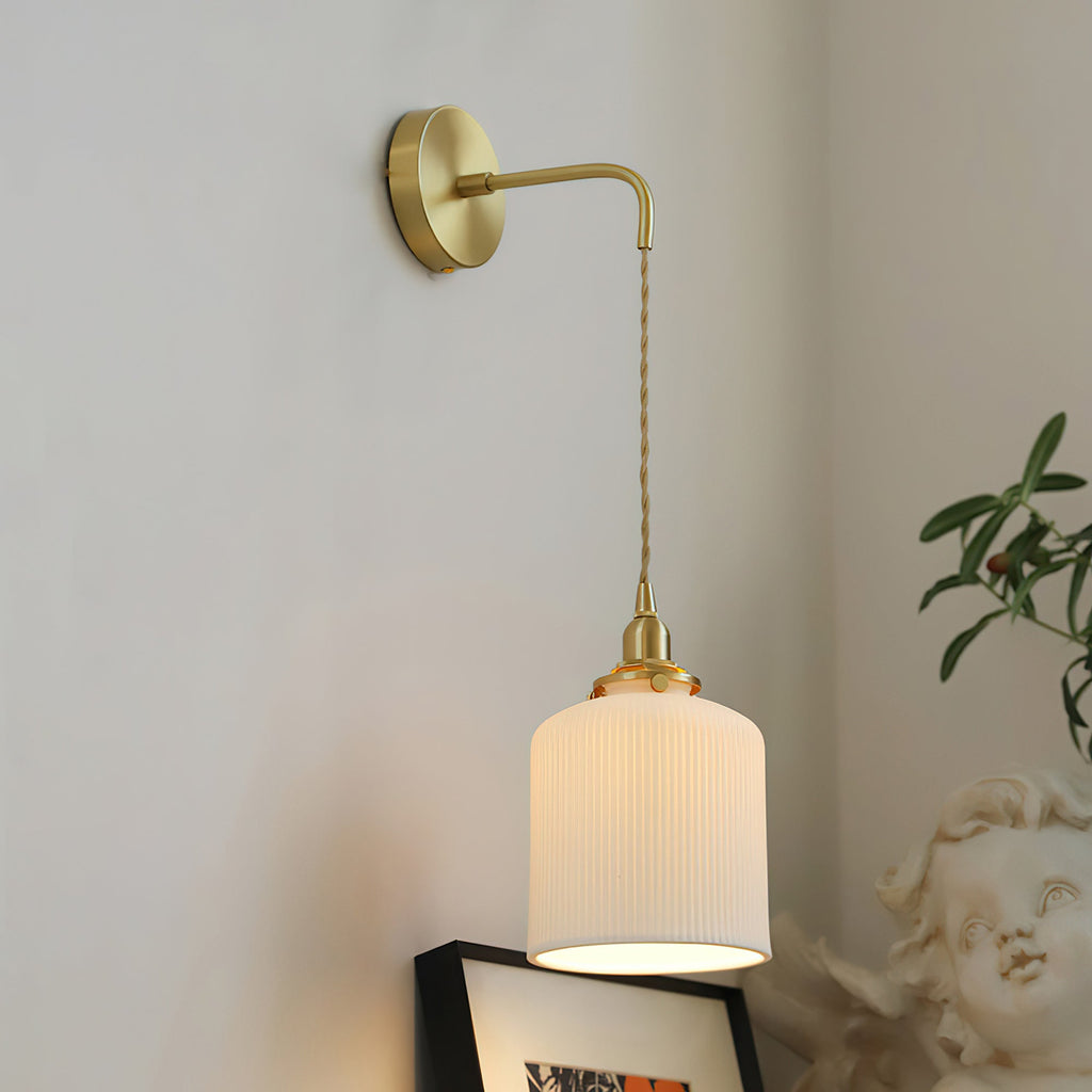 Modern Brass Flower Stem Wall Light