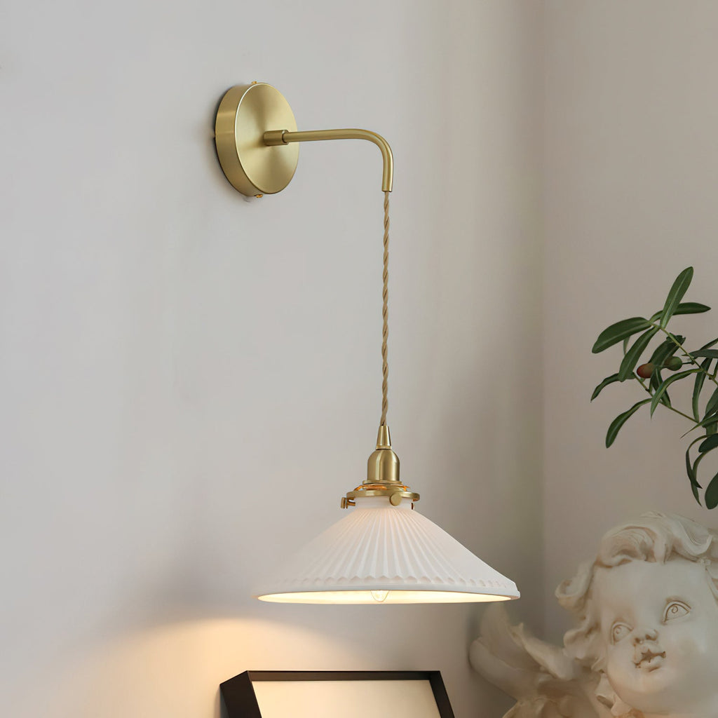Modern Brass Flower Stem Wall Light