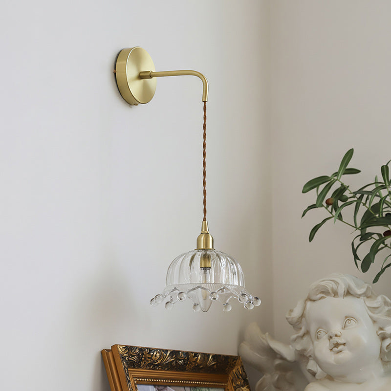 Modern Brass Flower Stem Wall Light