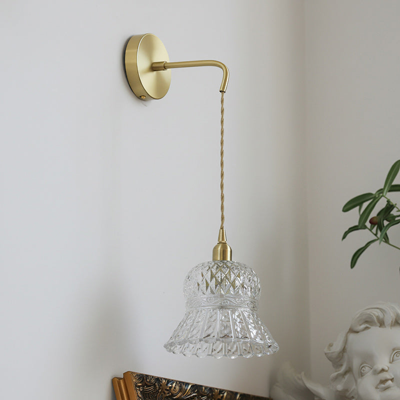 Modern Brass Flower Stem Wall Light