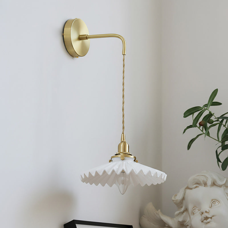 Modern Brass Flower Stem Wall Light