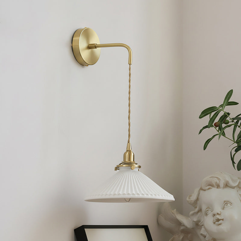 Modern Brass Flower Stem Wall Light