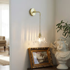Modern Brass Flower Stem Wall Light