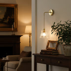 Modern Brass Flower Stem Wall Light