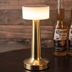LED Dining Lamp Wireless Rechargeable Metal Table Light Gold Finish