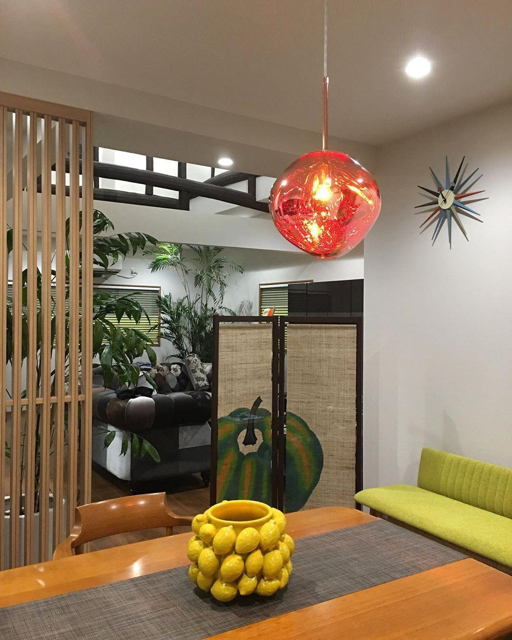 Modern Lava Glass Dome Pendant Light 1-Light