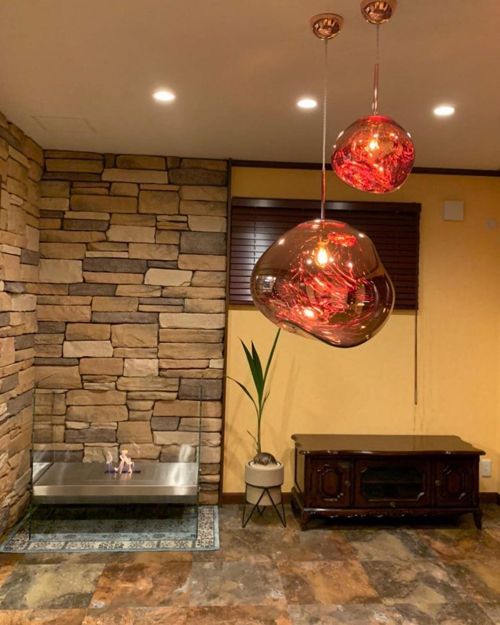 Modern Lava Glass Dome Pendant Light 1-Light