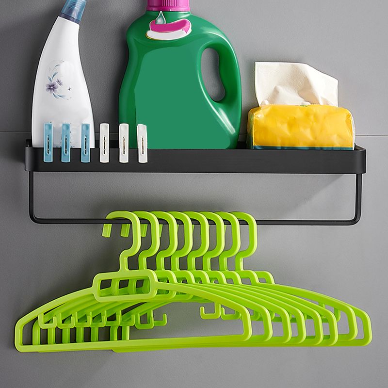 Bathroom Shelf Aluminum Matte Black Wall Mounted Storage Adhesive or Drill Mount