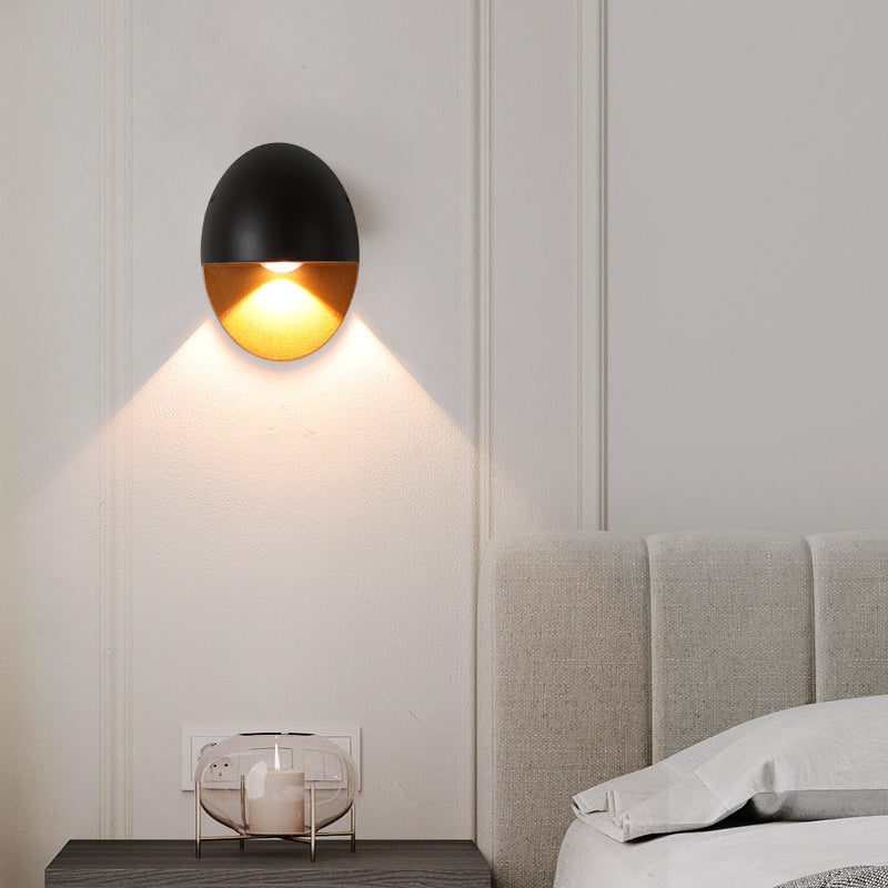 LED Outdoor Wall Sconce Oval 5W 3000K Warm White Downlight Minimalist Design