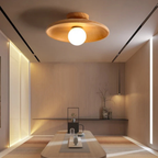 Flush Mount Ceiling Light LED Wood Shade 18 to 35 cm 110 to 240V