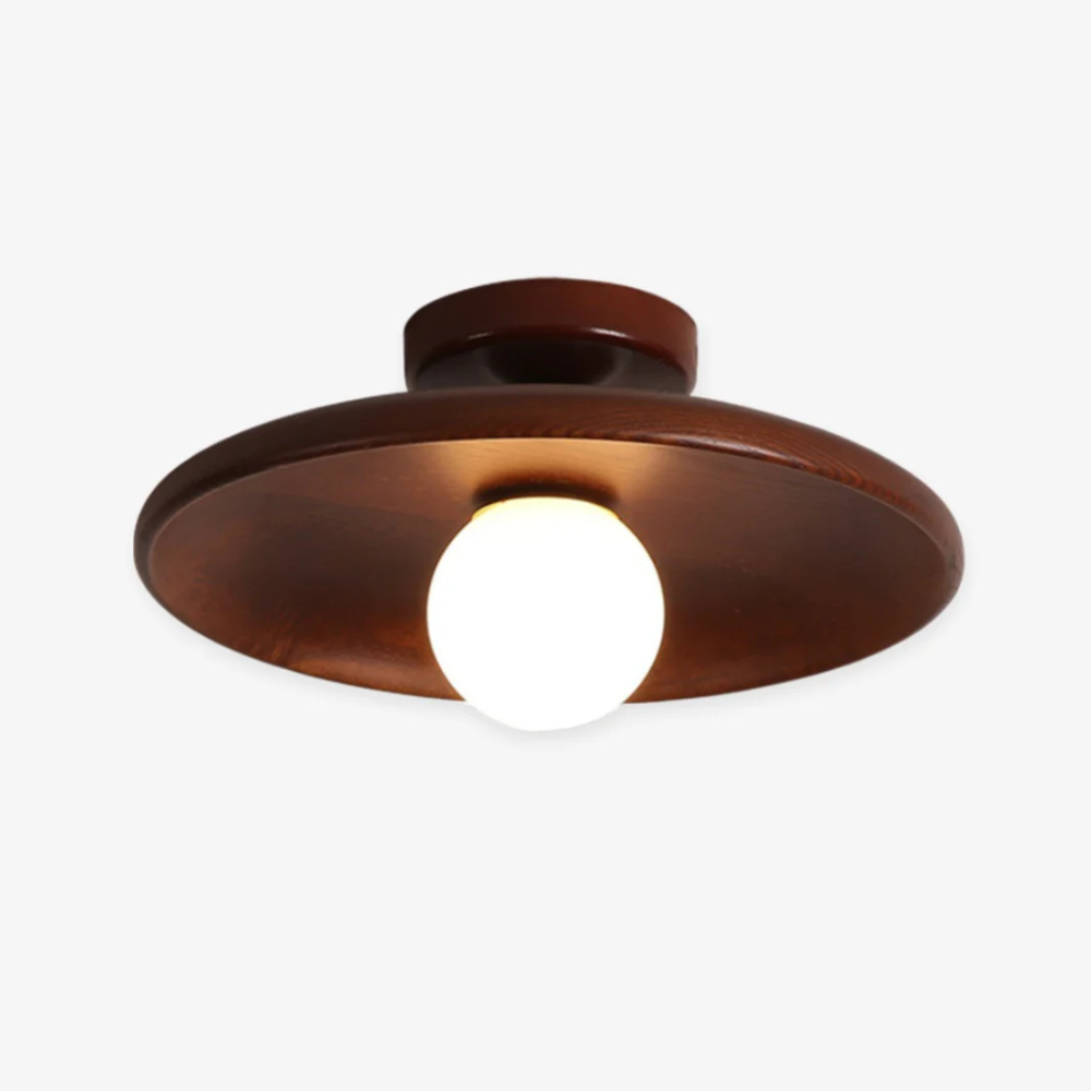 Flush Mount Ceiling Light LED Wood Shade 18 to 35 cm 110 to 240V