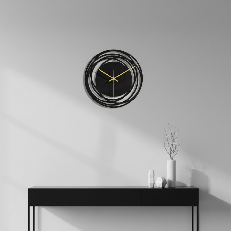 Silent Wall Clock, Poly-Crystal Material, Quartz Movement