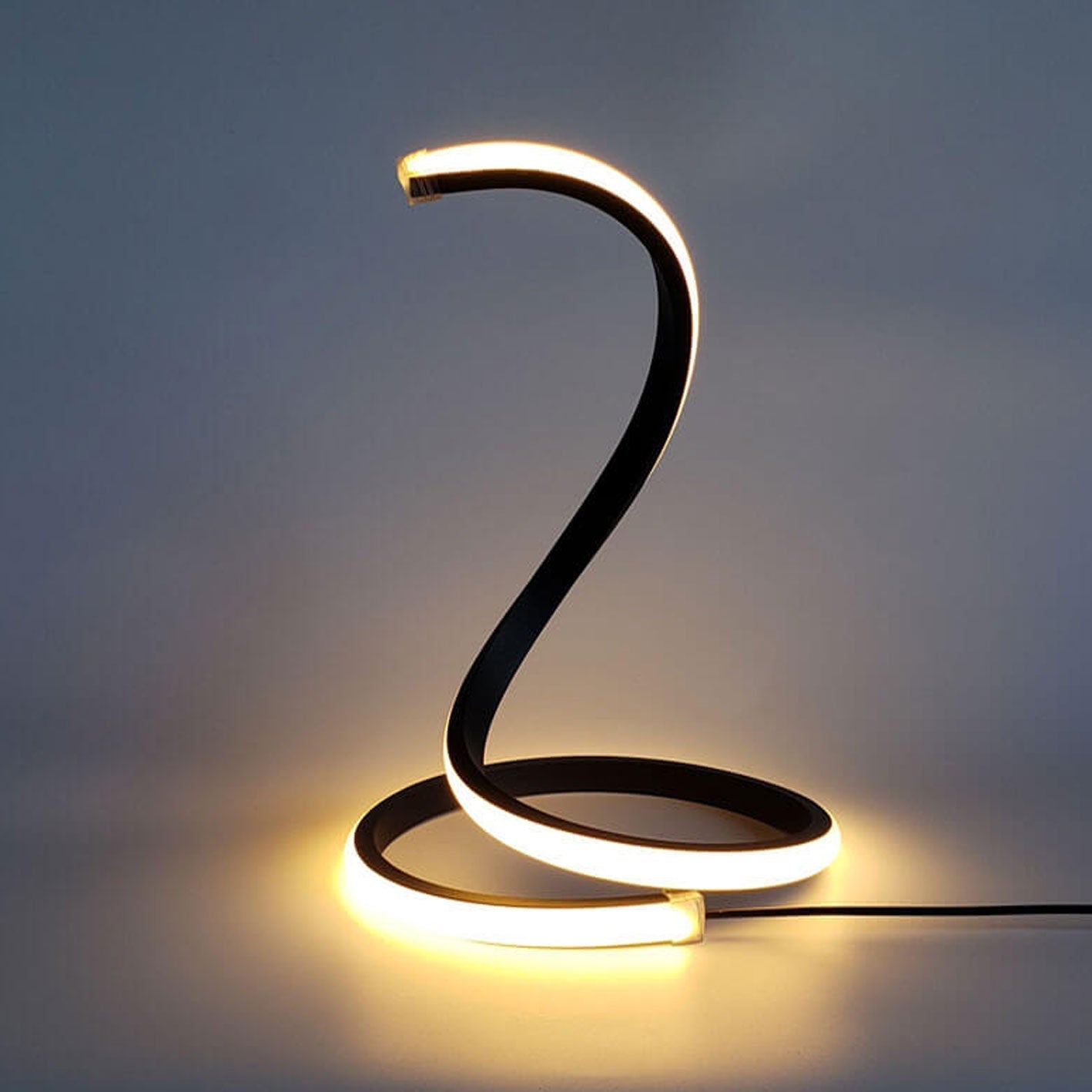 Modern Snake Shape LED Table Lamp with Touch Dimming and Color Changing – Ideal Bedside or Desk Lamp for Living Room