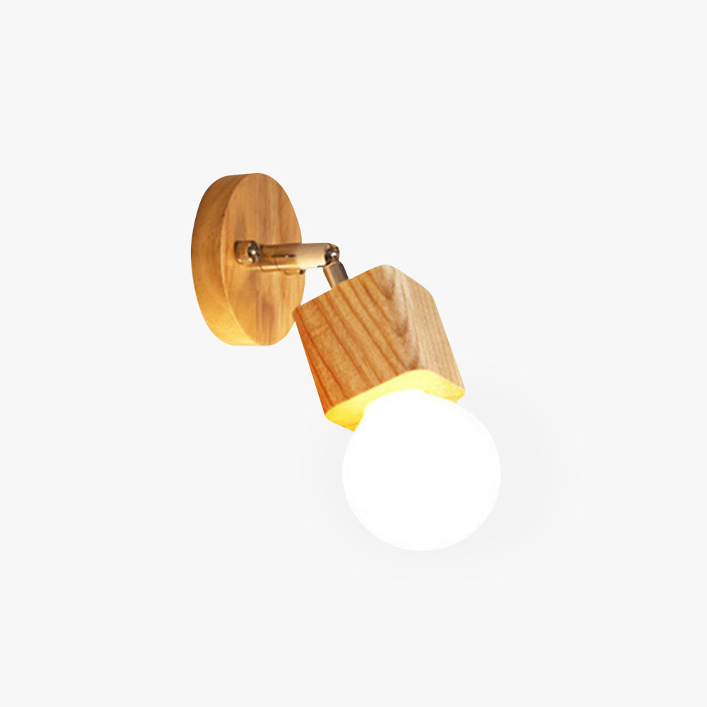 Wall Sconce Wood and Metal Adjustable Wall Light IP44 Rated E26 E27 Fixture