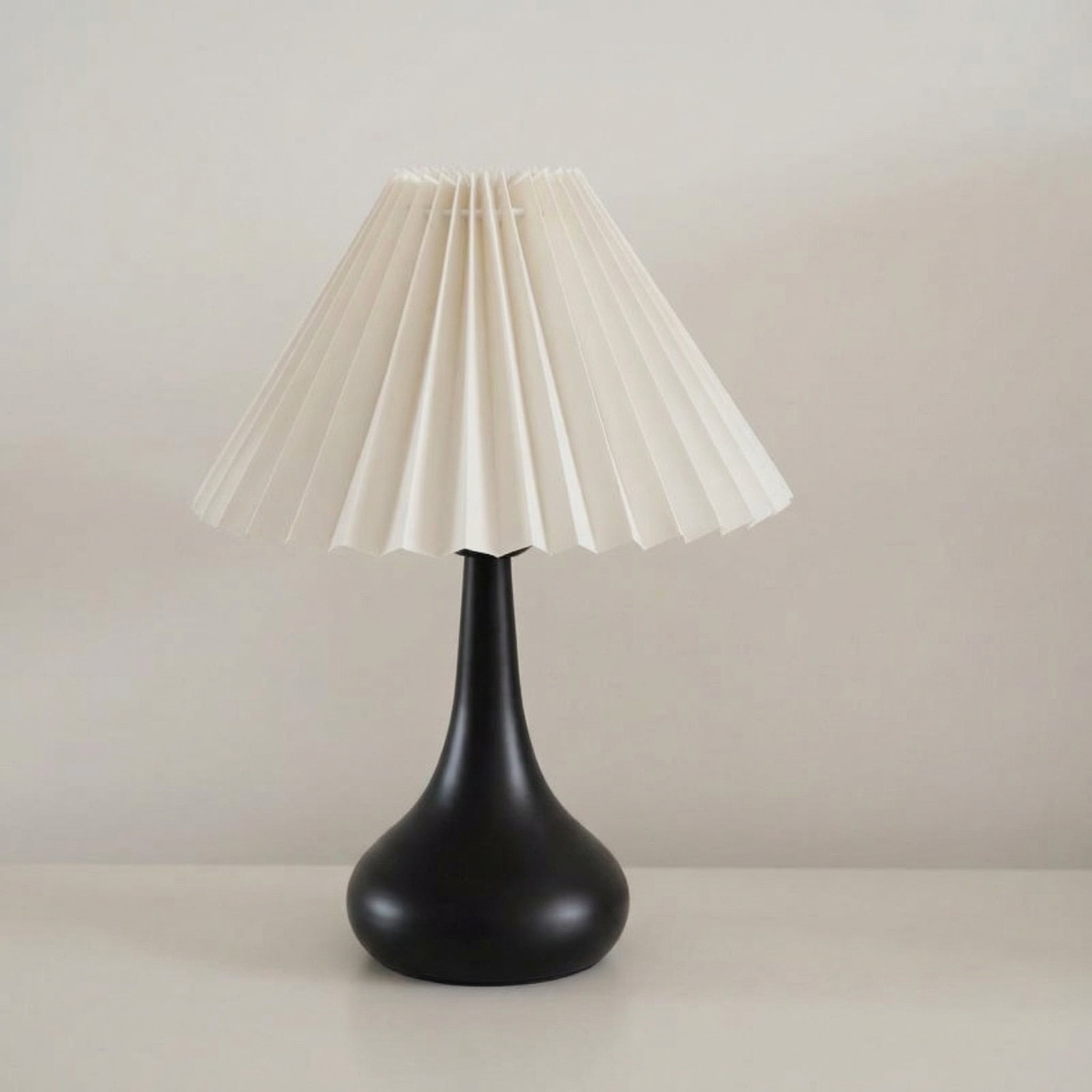 LED Table Lamp, Pleated Fabric Shade, Dimmable Tri-Color Light