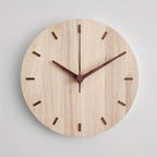 Wall Clock Minimalist Modern Quartz Movement Natural Finish