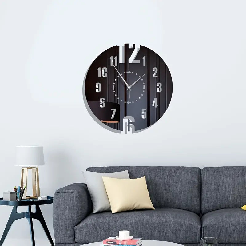 Modern Wall Clock Acrylic DIY Frameless Silent Quartz Design