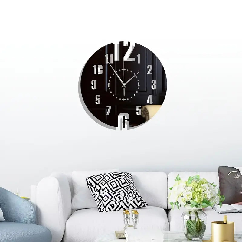 Modern Wall Clock Acrylic DIY Frameless Silent Quartz Design