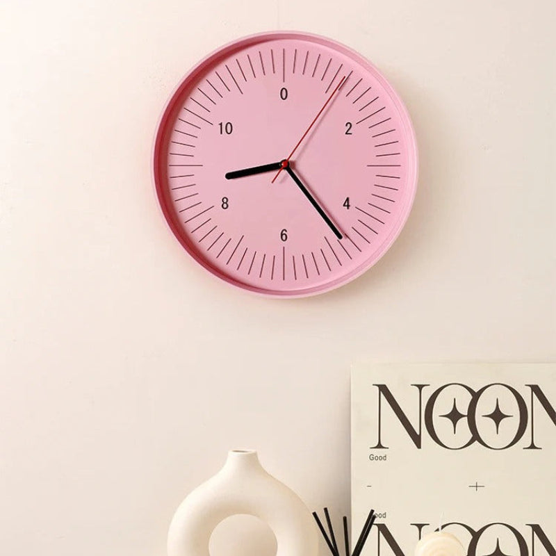 Wall Clock Round ABS Plastic Minimalist Indoor Decor