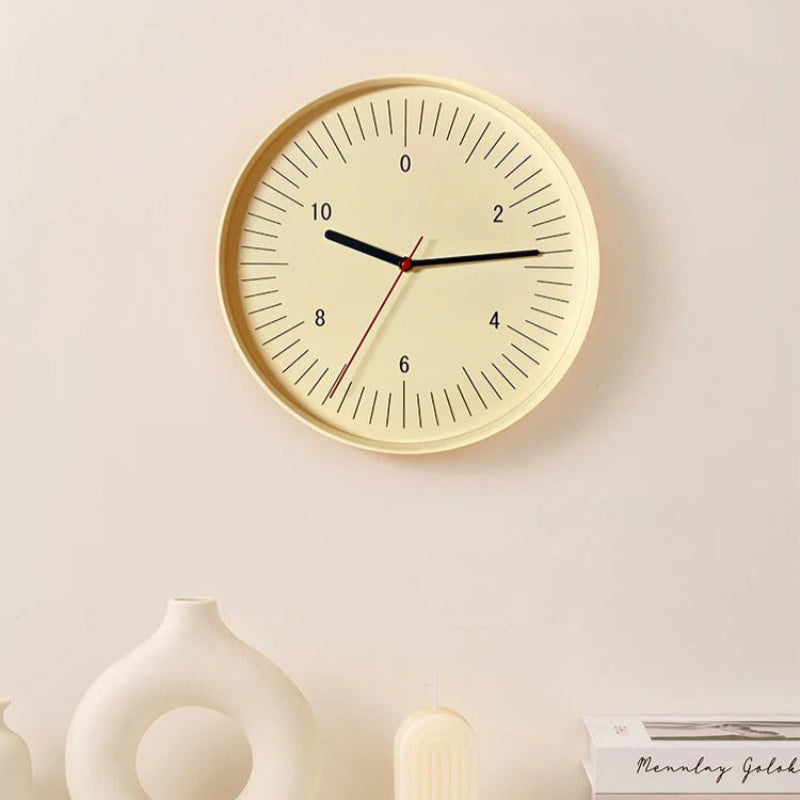 Wall Clock Round ABS Plastic Minimalist Indoor Decor