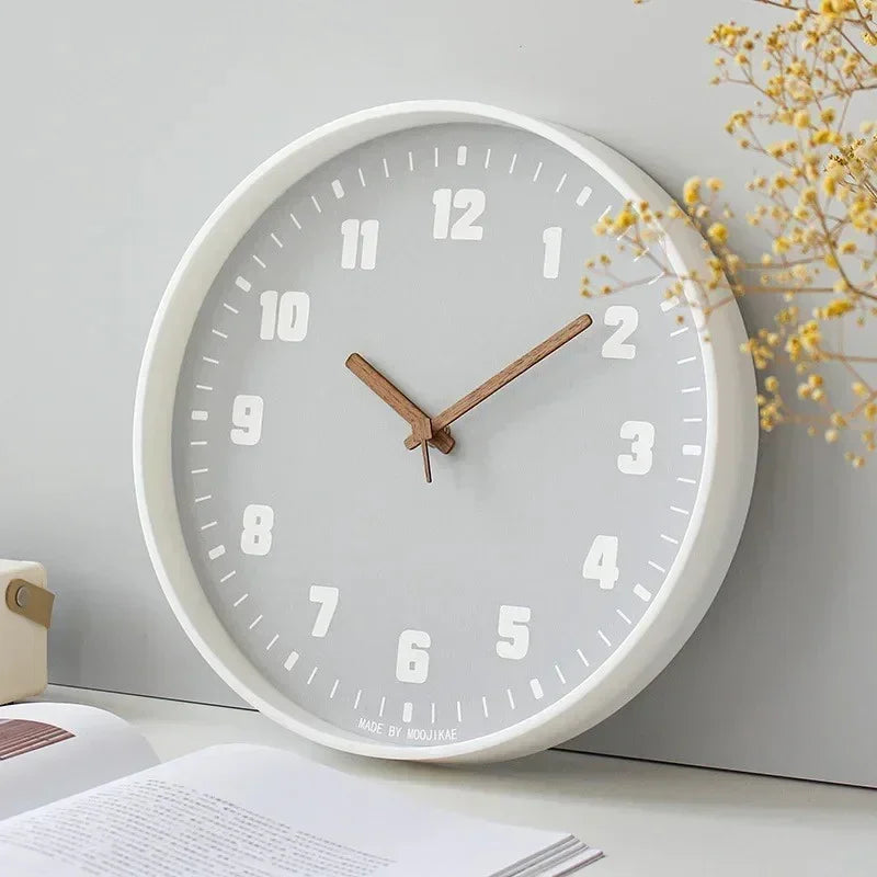 Modern Wall Clock Silent Quartz Movement ABS Frame Glass Cover