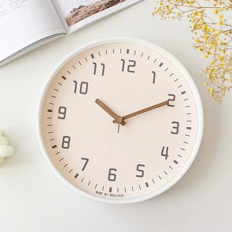 Modern Wall Clock Silent Quartz Movement ABS Frame Glass Cover