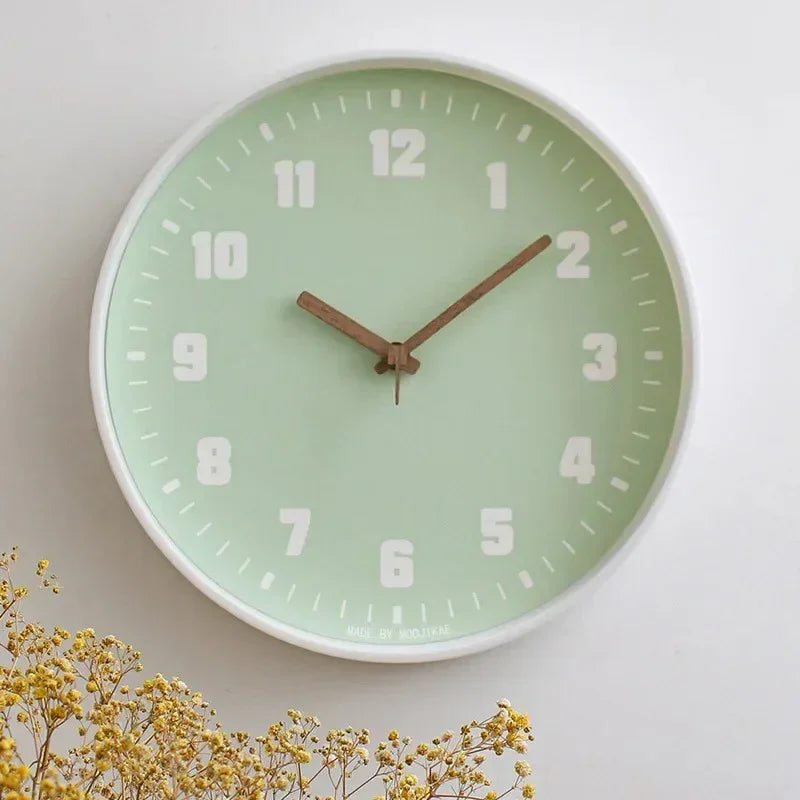 Modern Wall Clock Silent Quartz Movement ABS Frame Glass Cover