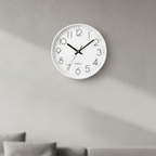 Wall Clock Battery Operated Plastic Frame Glass Cover Indoor Use