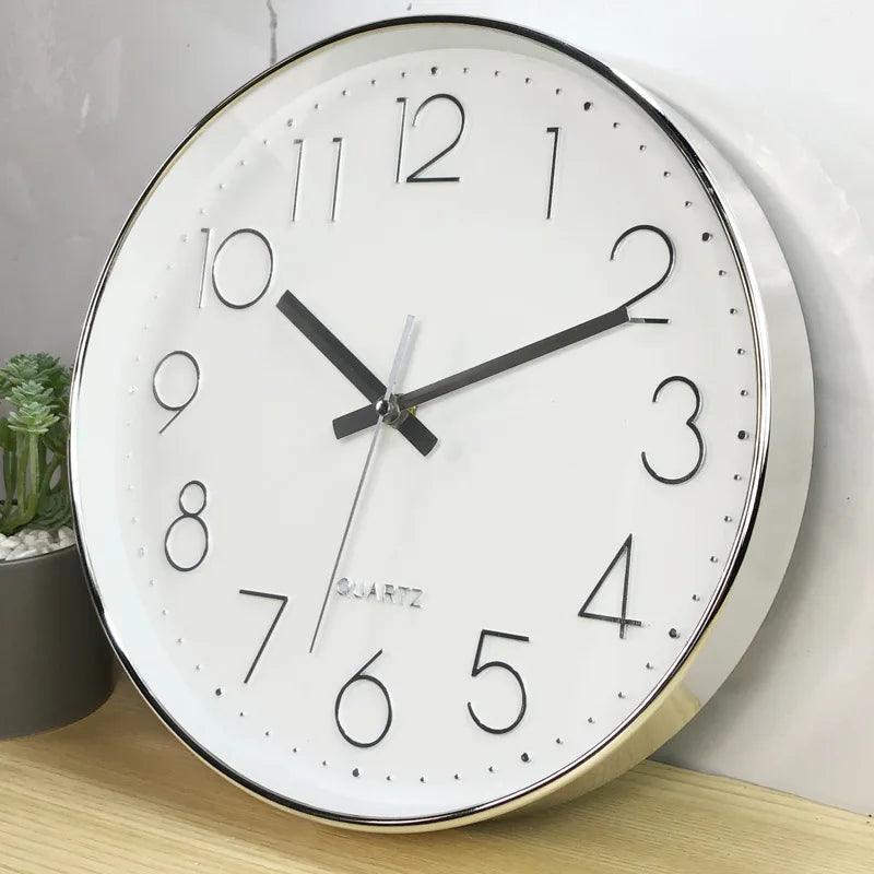 Wall Clock Battery Operated Plastic Frame Glass Cover Indoor Use