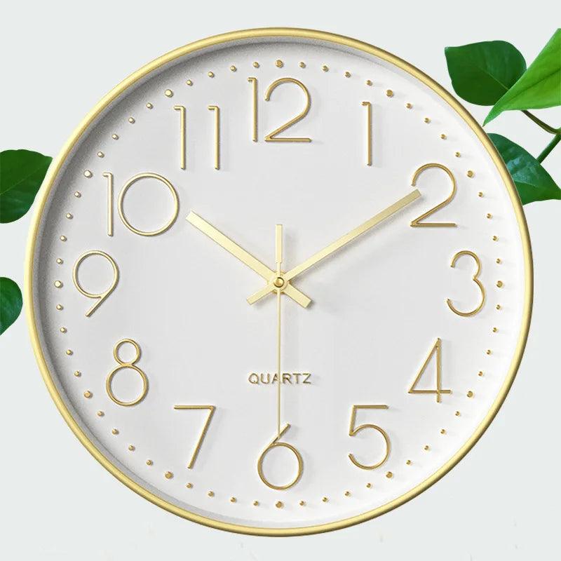 Wall Clock Battery Operated Plastic Frame Glass Cover Indoor Use