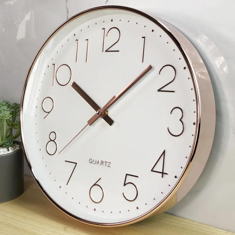 Wall Clock Battery Operated Plastic Frame Glass Cover Indoor Use