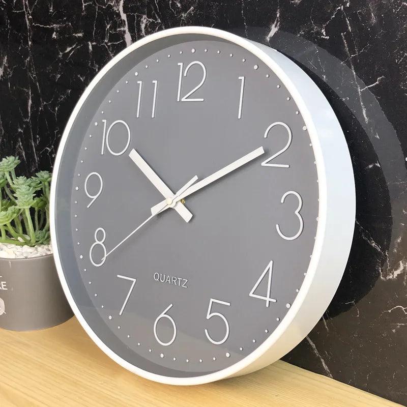 Wall Clock Battery Operated Plastic Frame Glass Cover Indoor Use