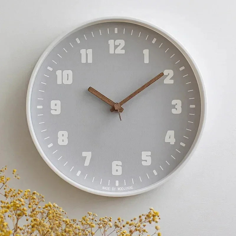 Wall Clock Silent Quartz Movement ABS Frame Modern Analog Display