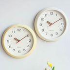 Round Analog Wall Clock Silent Quartz Movement Lightweight ABS Plastic