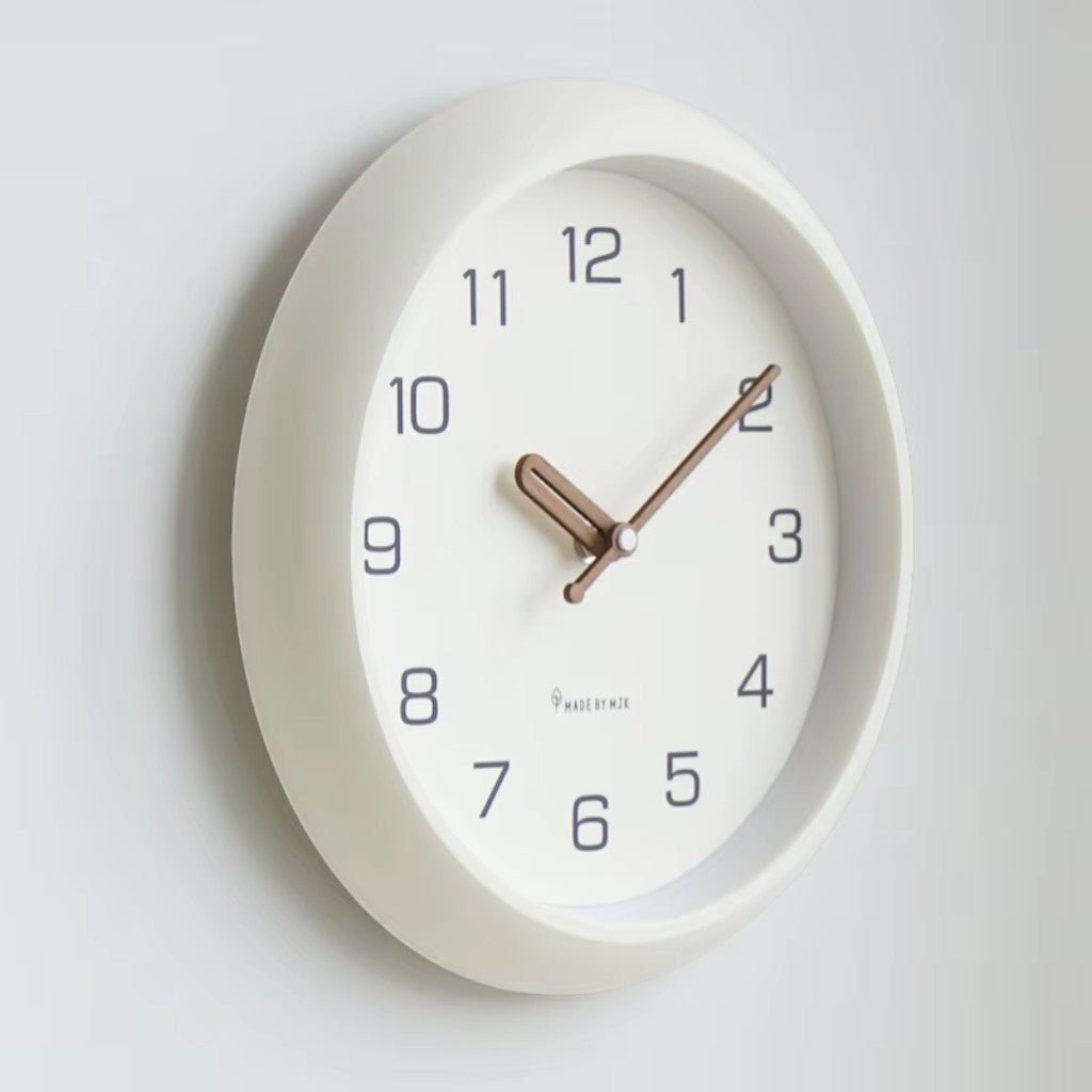 Round Analog Wall Clock Silent Quartz Movement Lightweight ABS Plastic