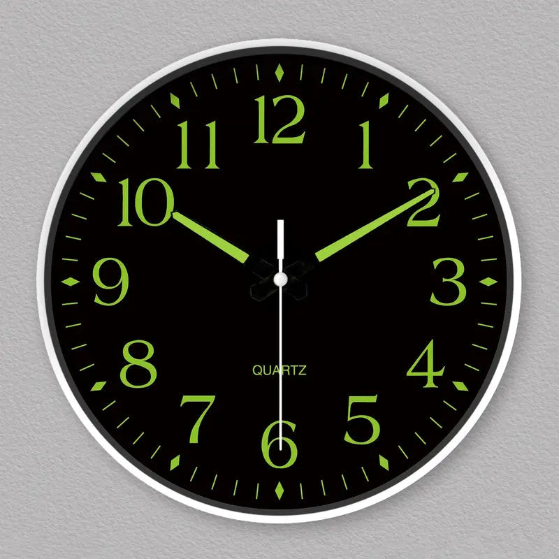 Wall Clock Silent Quartz Luminous Analog Battery Operated Round Design