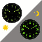 Wall Clock Silent Quartz Luminous Analog Battery Operated Round Design